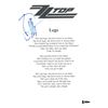 Image 1 : Signed ZZ Top Lyrics BAS