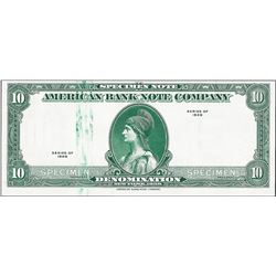 1929 Ten Unit American Bank Note Test Note As Made Ink Smear ERROR