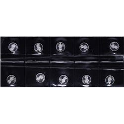 Lot of (10) Disney Mickey & Minnie Mouse Golfer 1/20 oz. .999 Fine Silver Coin Rounds