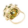 Image 3 : 18KT Yellow Gold 5.00 ctw Green Tourmaline Dome Ring
