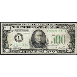 1934A $500 Federal Reserve Note San Francisco