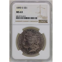 1890-S $1 Morgan Silver Dollar Coin NGC MS63