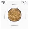 Image 1 : 1911 $5 Indian Head Half Eagle Gold Coin