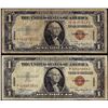 Image 1 : Lot of (2) 1935A $1 Hawaii WWII Emergency Issue Silver Certificate Notes