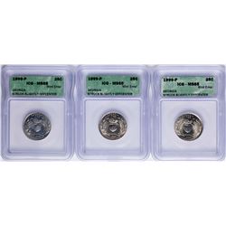 Lot of (3) 1999-P Georgia State Quarter Coins ICG MS65 Struck Slightly Offcenter