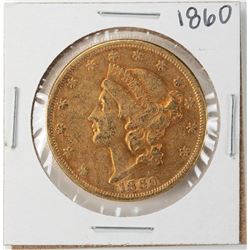 1860 $20 Liberty Head Double Eagle Gold Coin
