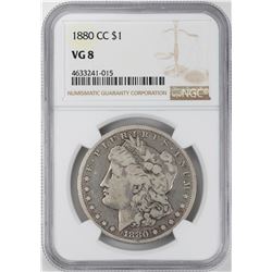1880-CC $1 Morgan Silver Dollar Coin NGC VG8