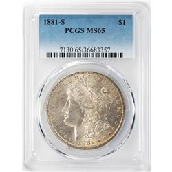 1881-S $1 Morgan Silver Dollar PCGS MS65 Nice Toning