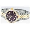 Image 5 : Rolex Mens Two Tone 14K Maroon Diamond & Ruby Datejust Wristwatch