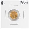 Image 1 : 1854 $1 Liberty Head Gold Dollar Coin