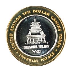 .999 Silver Imperial Palace Hotel & Casino Las Vegas $10 Limited Edition Gaming Token