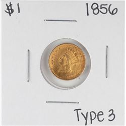 1856 Type 3 $1 Indian Princess Head Gold Dollar Coin