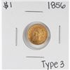 Image 1 : 1856 Type 3 $1 Indian Princess Head Gold Dollar Coin