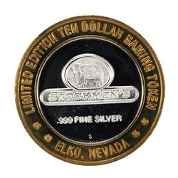 .999 Silver Stockmen's Elko, Nevada $10 Limited Edition Casino Gaming Token