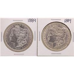 Lot of (2) 1889 $1 Morgan Silver Dollar Coins