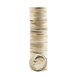 Roll of (50) Brilliant Uncirculated 1954-D Roosevelt Dime Coins
