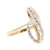 Image 1 : 14KT Yellow Gold 0.35 ctw Diamond Ladies Freeform Ring