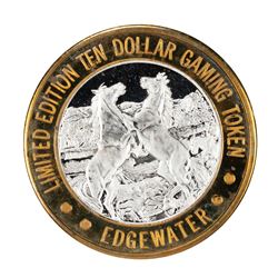.999 Silver Edgewater Hotel & Casino Laughlin, NV $10 Limited Edition Gaming Token