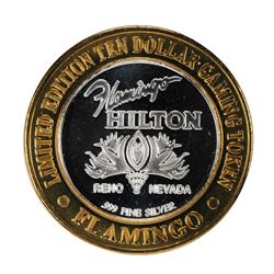 .999 Silver Flamingo Hilton Reno, Nevada $10 Casino Limited Edition Gaming Token