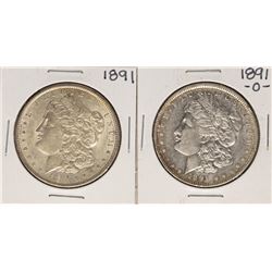 Lot of 1891 & 1891-O $1 Morgan Silver Dollar Coins