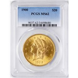 1900 $20 Liberty Head Double Eagle Gold Coin PCGS MS62