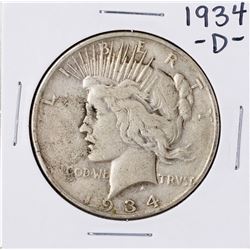 1934-D $1 Peace Silver Dollar Coin