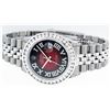 Image 5 : Rolex Mens Stainless Steel Red Vignette Roman Diamond Datejust Wristwatch