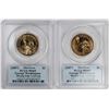 Image 1 : (2) 2007 $1 Washington Presidential Coins Missing Edge Lettering Error PCGS MS65