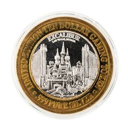 .999 Silver Excalibur Las Vegas, NV $10 Casino Limited Edition Gaming Token