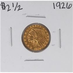 1926 $2 1/2 Indian Head Quarter Eagle Gold Coin