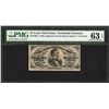 Image 1 : 1863 Twenty-Five Cents Third Issue Fractional Currency Note PMG Choice Unc. 63EPQ