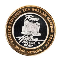 .999 Silver Hilton Reno, Nevada $10 Casino Limited Edition Gaming Token