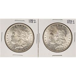 Lot of (2) 1882 $1 Morgan Silver Dollar Coins