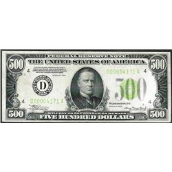 1934 $500 Federal Reserve Note Cleveland