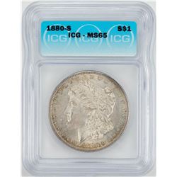 1880-S $1 Morgan Silver Dollar Coin ICG MS65