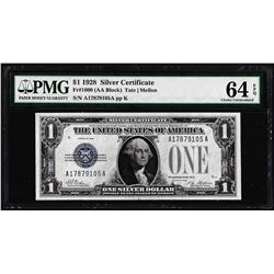 1928 $1 Funnyback Silver Certificate Note Fr.1600 PMG Choice Uncirculated 64EPQ