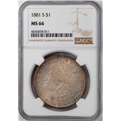 1881-S $1 Morgan Silver Dollar Coin NGC MS66
