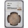 Image 1 : 1881-S $1 Morgan Silver Dollar Coin NGC MS66