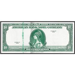 1929 Ten Unit American Bank Note Test Note As Made Ink Smear ERROR