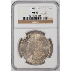 1885 $1 Morgan Silver Dollar Coin NGC MS63