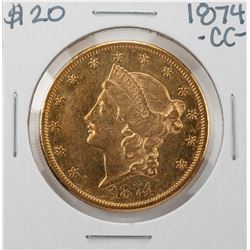 1874-CC $20 Liberty Head Double Eagle Gold Coin