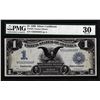 Image 1 : 1899 $1 Black Eagle Silver Certificate Note Fr.233 PMG Very Fine 30
