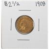 Image 1 : 1908 $2 1/2 Indian Head Quarter Eagle Gold Coin
