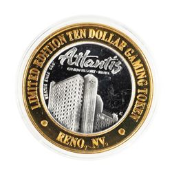 .999 Fine Silver Atlantis Casino & Resort Reno, NV $10 Limited Edition Gaming Token