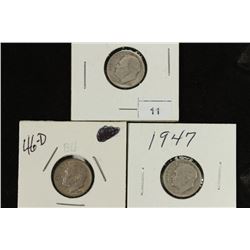 1946,46-D & 47 SILVER ROOSEVELT DIMES