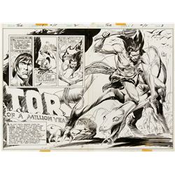 Joe Kubert original double page splash artwork for TOR #1 Page 2 & 3.