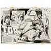 Image 1 : Joe Kubert original double page splash artwork for TOR #1 Page 2 & 3.