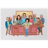 Image 1 : Angelo Torres original caricature artwork featuring the cast of Cheers.