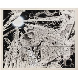 Alex Niño original unpublished portfolio plate artwork.