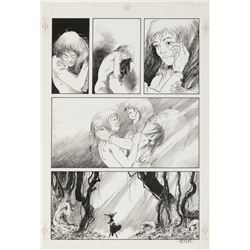 Charles Vess original artwork for the final page of final page Taboo #4 story 'Morrigan Tales'.